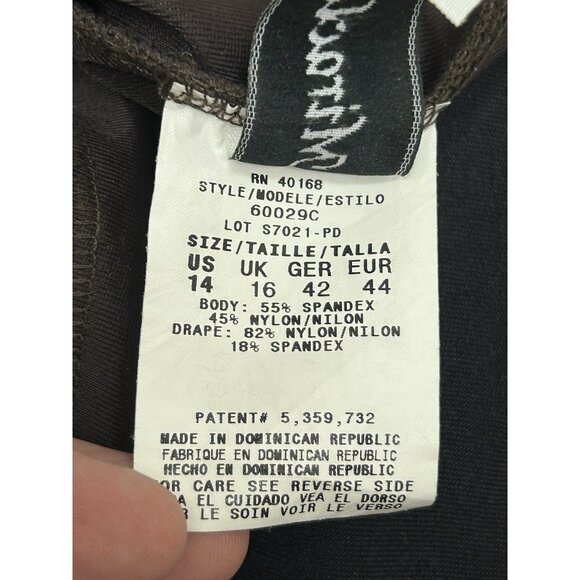 Miraclesuit Ruched One Piece Swimsuit 14 Slimming Twist Front Brown Underwire - Picture 7 of 7